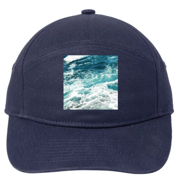 Blue Ocean Waves 7-Panel Snapback Hat