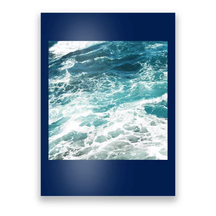 Blue Ocean Waves Poster