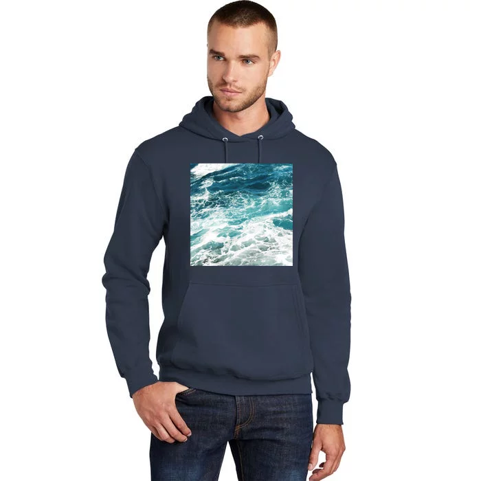 Blue Ocean Waves Tall Hoodie