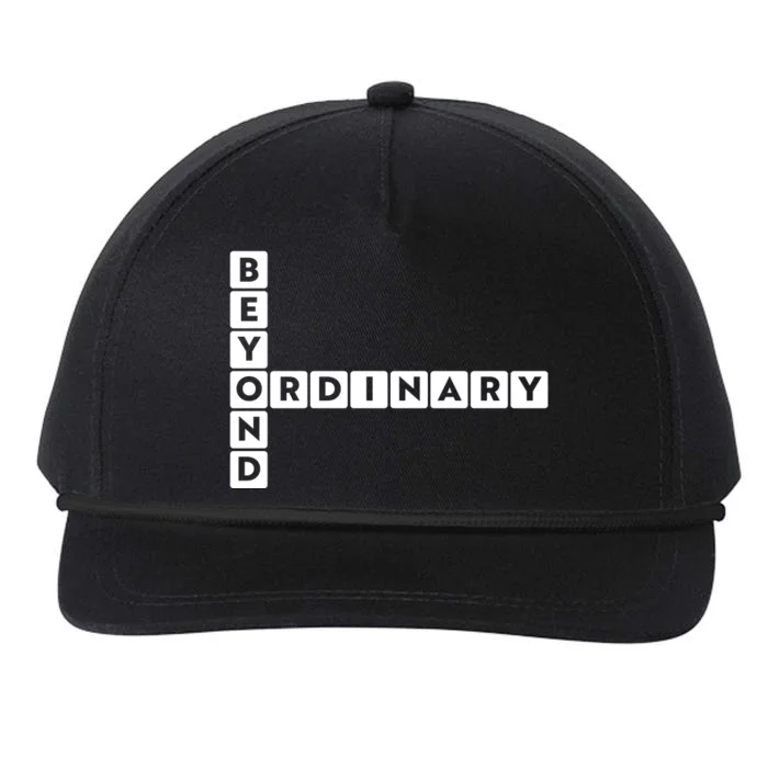 Beyond Ordinary Word Game Style Snapback Five-Panel Rope Hat