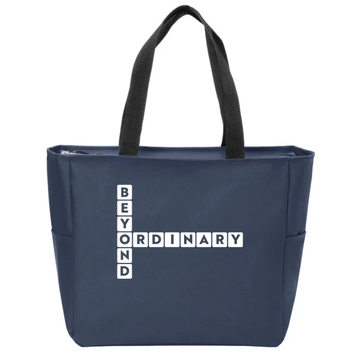 Beyond Ordinary Word Game Style Zip Tote Bag