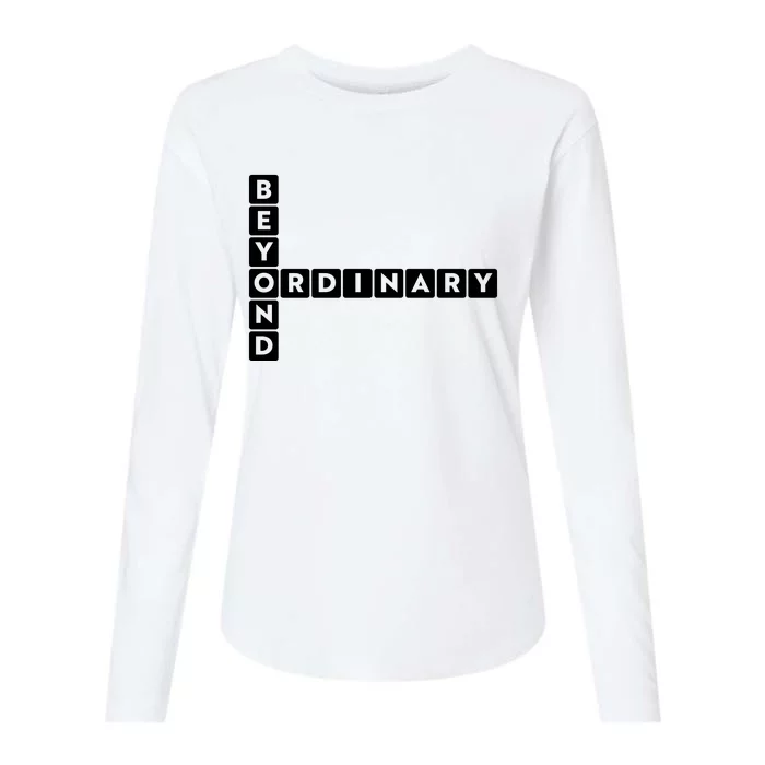 Beyond Ordinary Word Game Style Womens Cotton Relaxed Long Sleeve T-Shirt