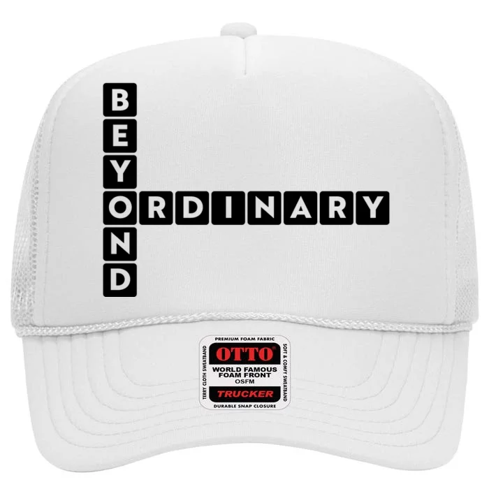 Beyond Ordinary Word Game Style High Crown Mesh Trucker Hat