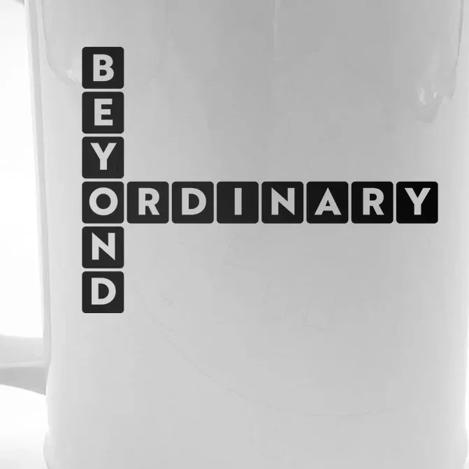 Beyond Ordinary Word Game Style Front & Back Beer Stein