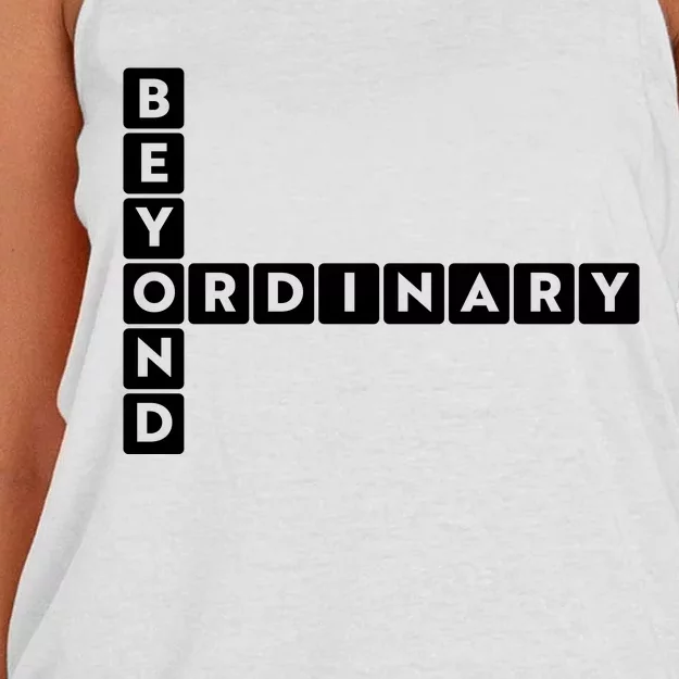 Beyond Ordinary Word Game Style Women's Knotted Racerback Tank