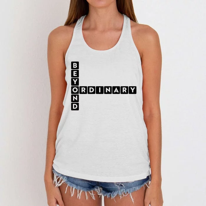 Beyond Ordinary Word Game Style Women's Knotted Racerback Tank