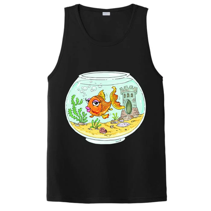 Bowl with Goldfish Cartoon Performance Tank