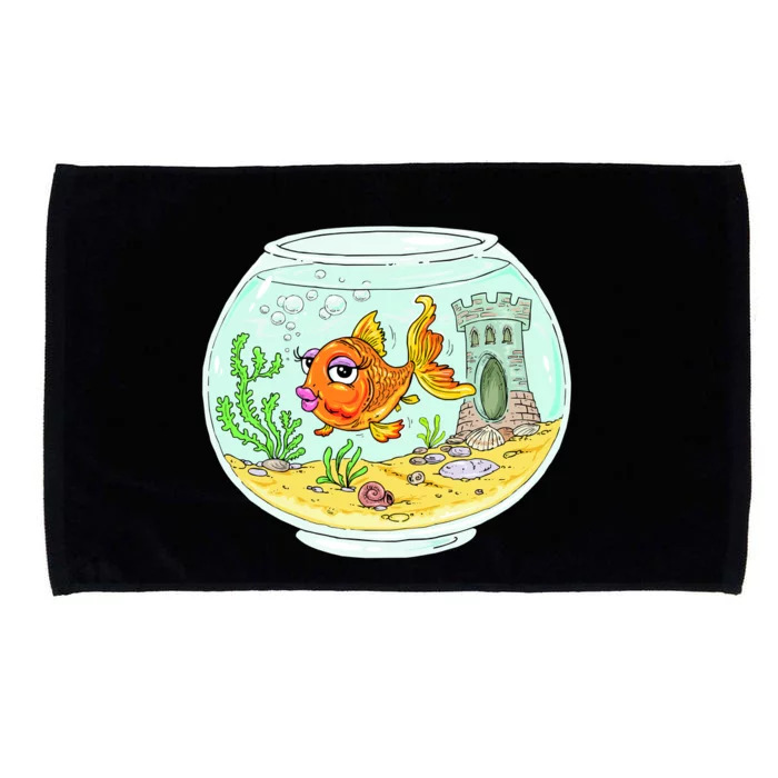 Bowl with Goldfish Cartoon Microfiber Hand Towel