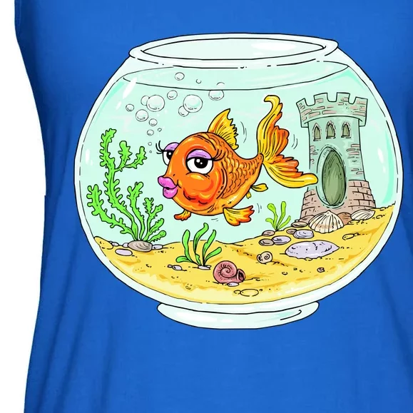 Bowl with Goldfish Cartoon Ladies Essential Flowy Tank