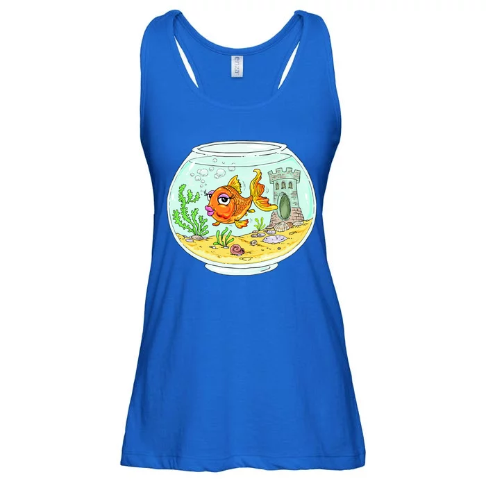 Bowl with Goldfish Cartoon Ladies Essential Flowy Tank