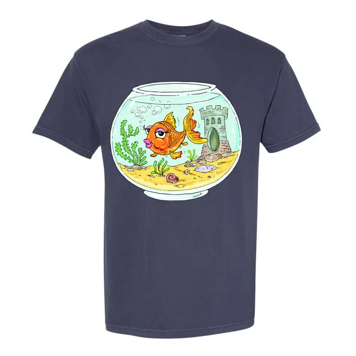 Bowl with Goldfish Cartoon Garment-Dyed Heavyweight T-Shirt