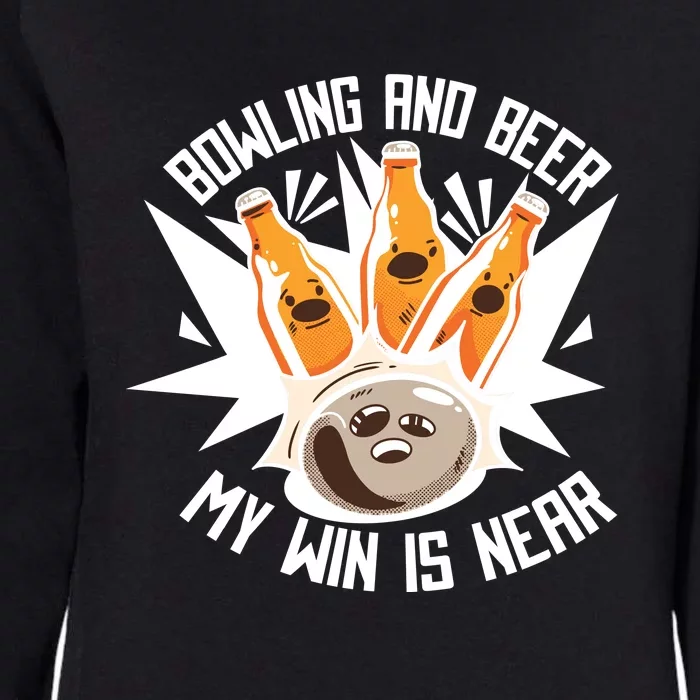 Bowling And Beer Womens California Wash Sweatshirt