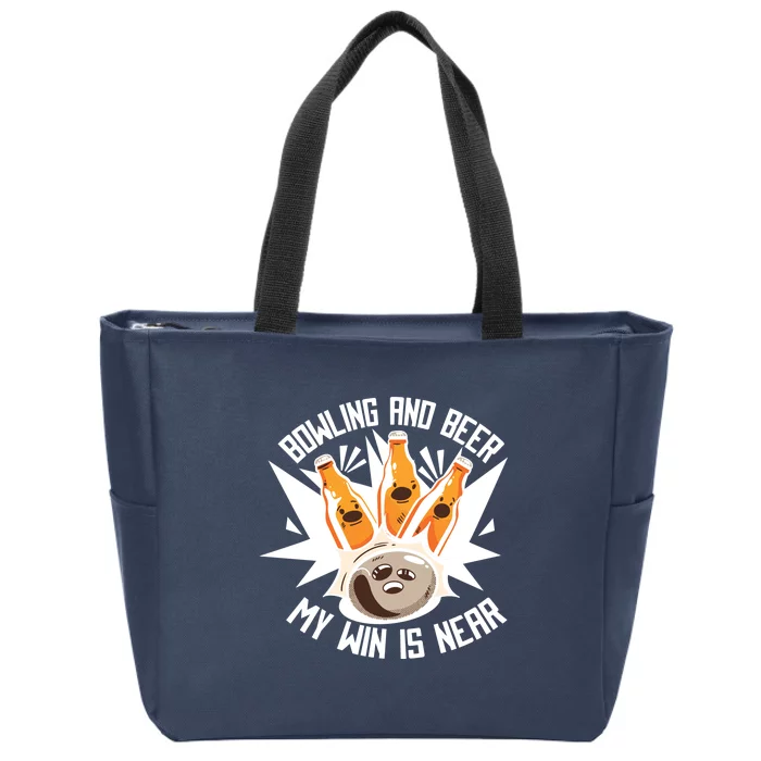 Bowling And Beer Zip Tote Bag