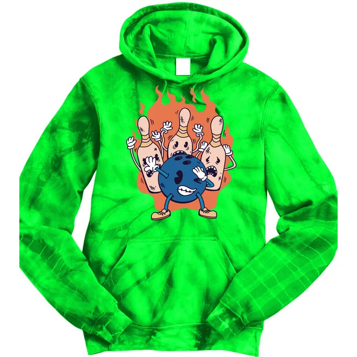 Bowling Ball And Pins Dabbing Tie Dye Hoodie