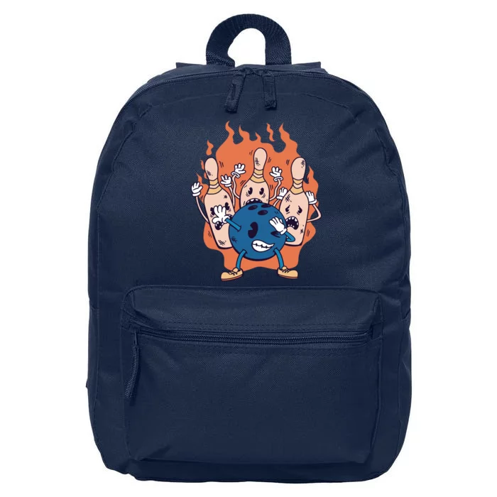 Bowling Ball And Pins Dabbing 16 in Basic Backpack