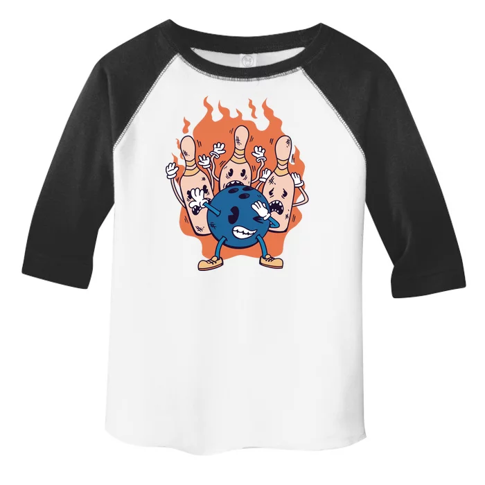 Bowling Ball And Pins Dabbing Toddler Fine Jersey T-Shirt