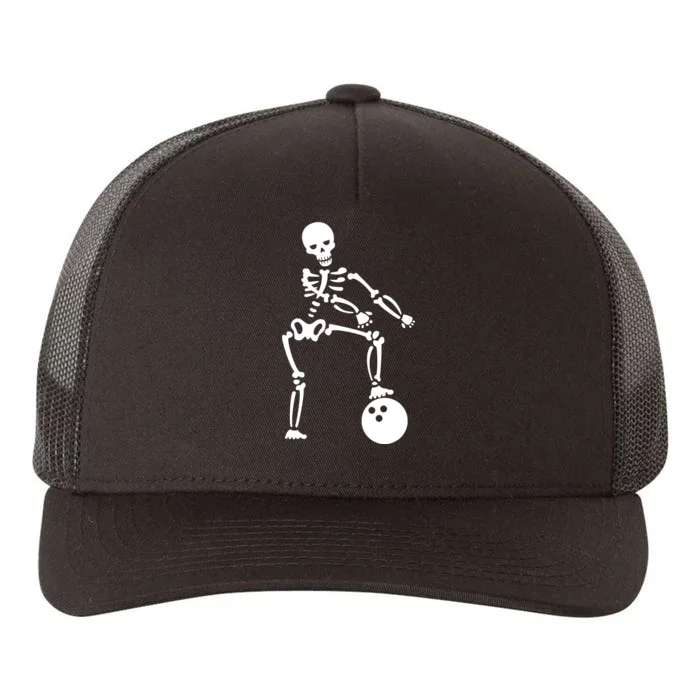 Bowling Ball Floss like A Boss Skeleton Yupoong Adult 5-Panel Trucker Hat