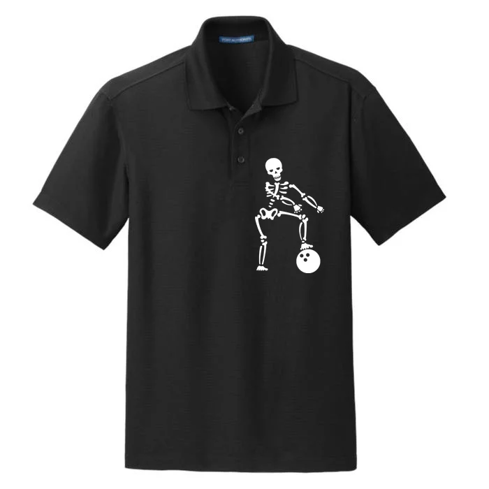 Bowling Ball Floss like A Boss Skeleton Dry Zone Grid Performance Polo