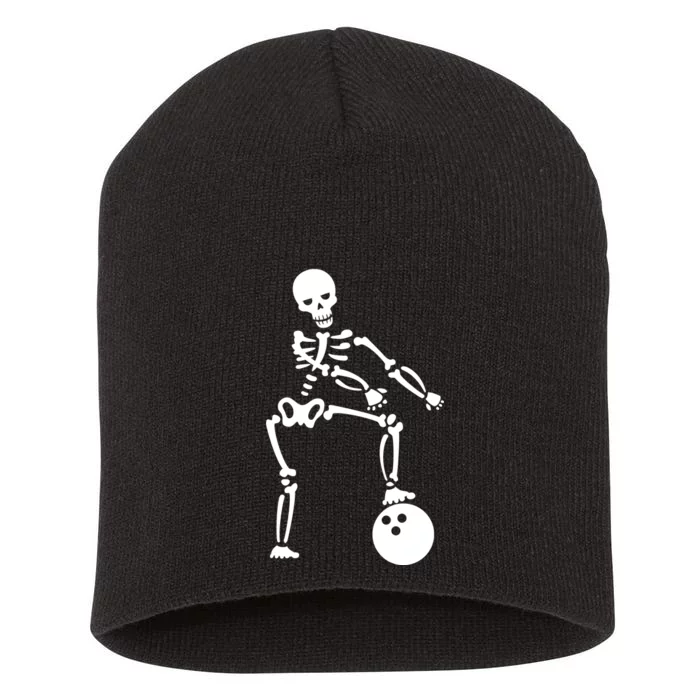 Bowling Ball Floss like A Boss Skeleton Short Acrylic Beanie