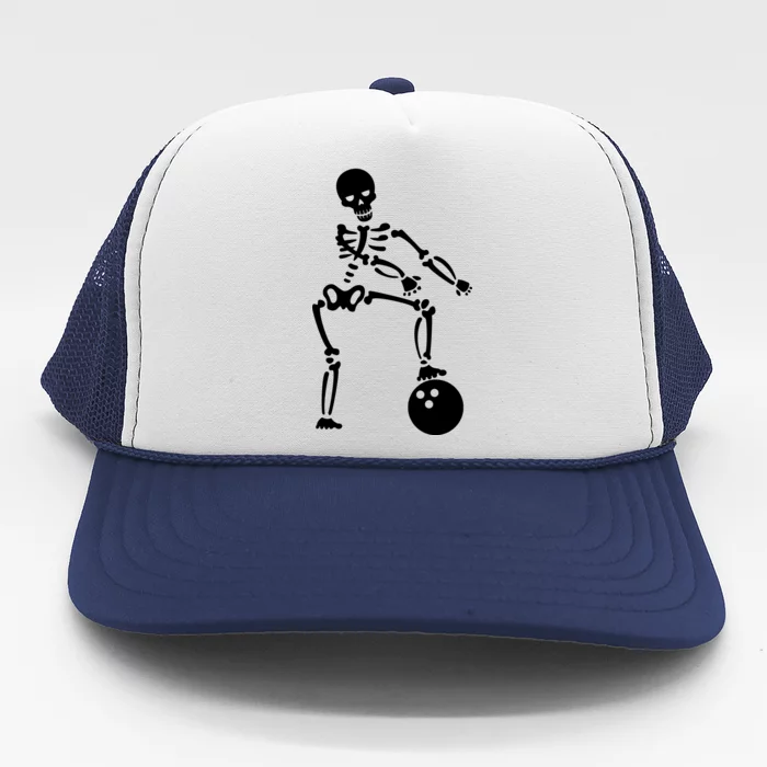 Bowling Ball Floss like A Boss Skeleton Trucker Hat