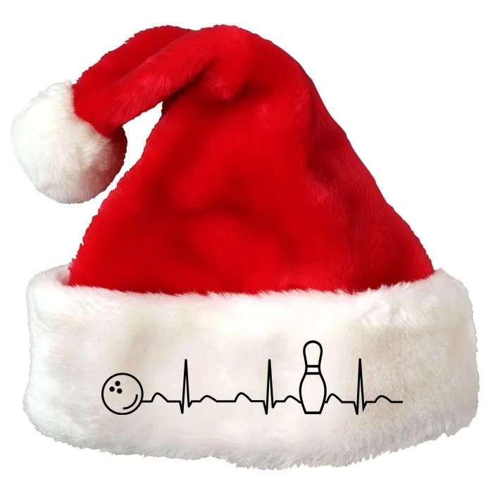 Bowling Lifeline Heartbeat Pulse Premium Christmas Santa Hat