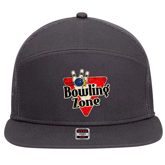 Bowling Zone Vintage 7 Panel Mesh Trucker Snapback Hat