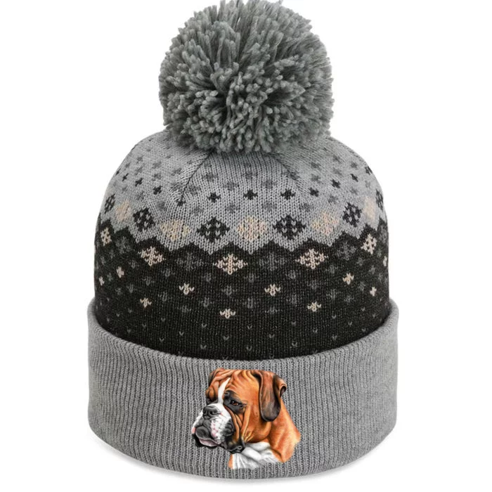 Boxer Face The Baniff Cuffed Pom Beanie