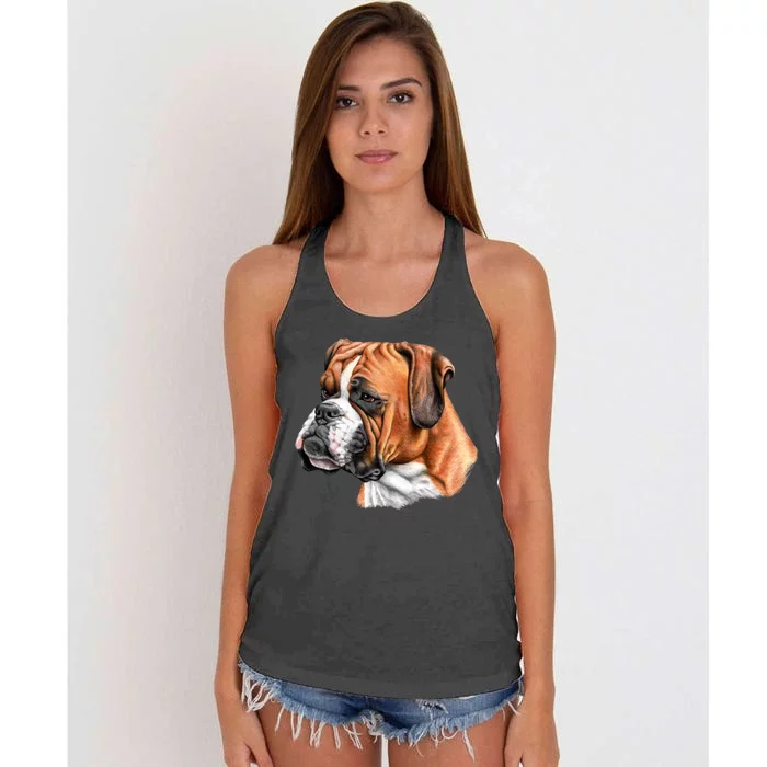 Boxer Face Women's Knotted Racerback Tank