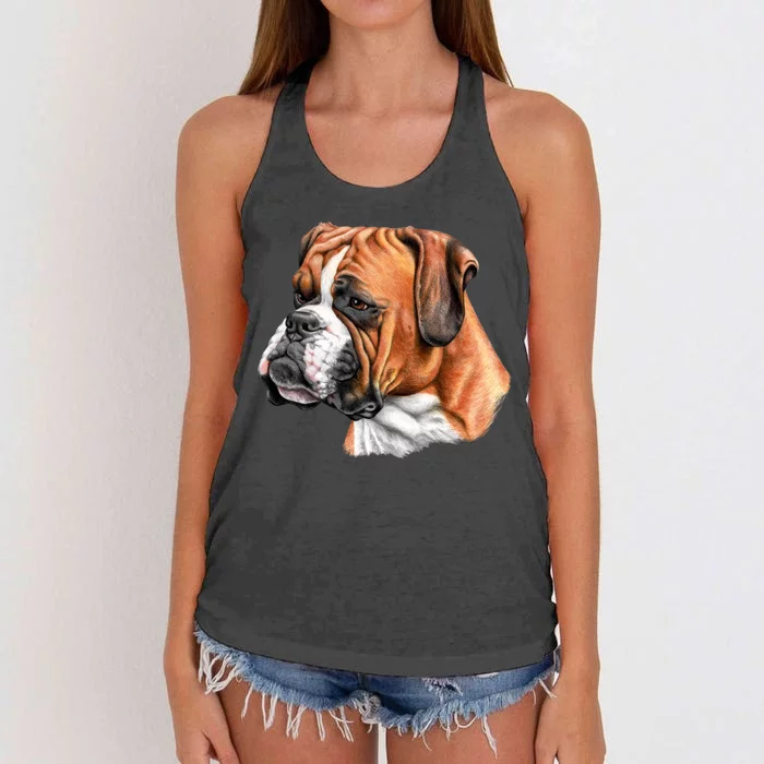 Boxer Face Women's Knotted Racerback Tank