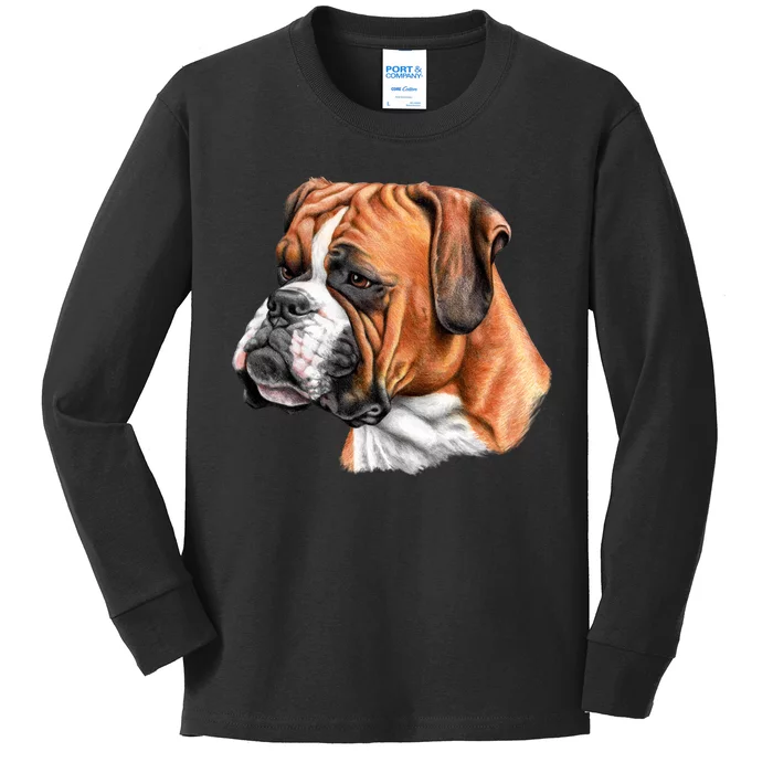 Boxer Face Kids Long Sleeve Shirt