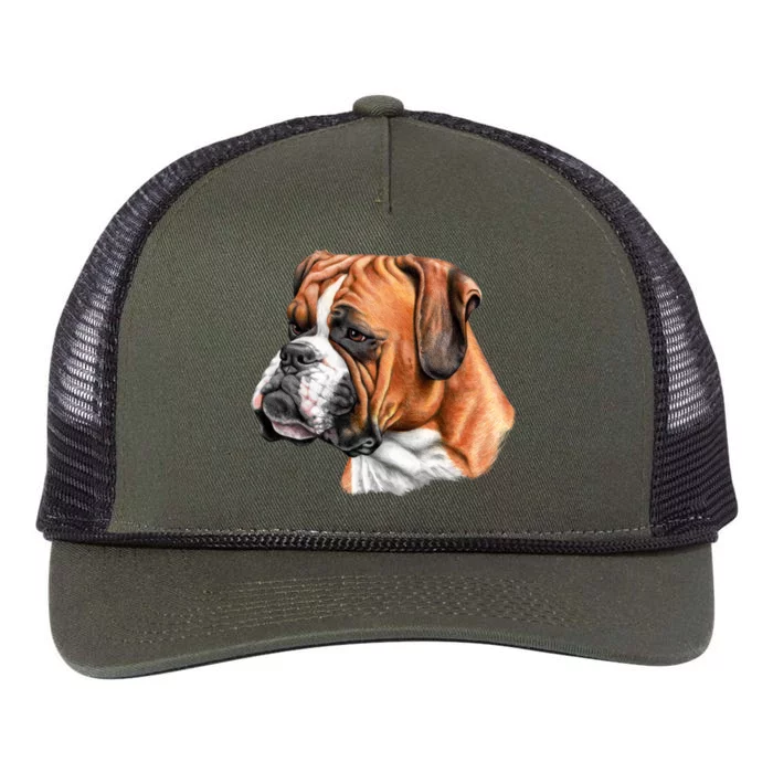 Boxer Face Retro Rope Trucker Hat Cap