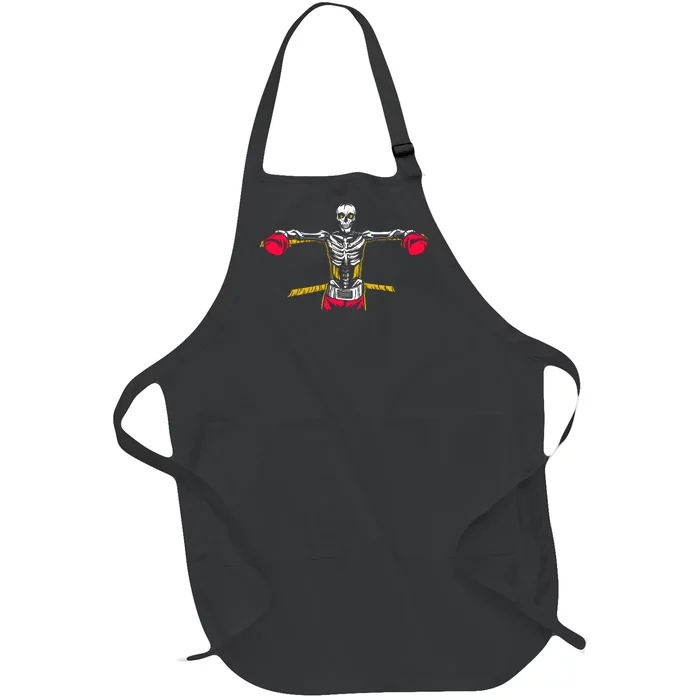 Boxing Skeleton Full-Length Apron With Pocket