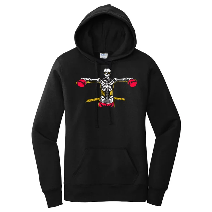 Boxing Skeleton Women's Pullover Hoodie