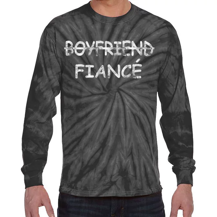 Boyfriend Fiance Engagement Party Tie-Dye Long Sleeve Shirt