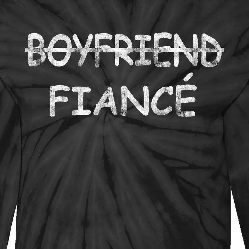 Boyfriend Fiance Engagement Party Tie-Dye Long Sleeve Shirt