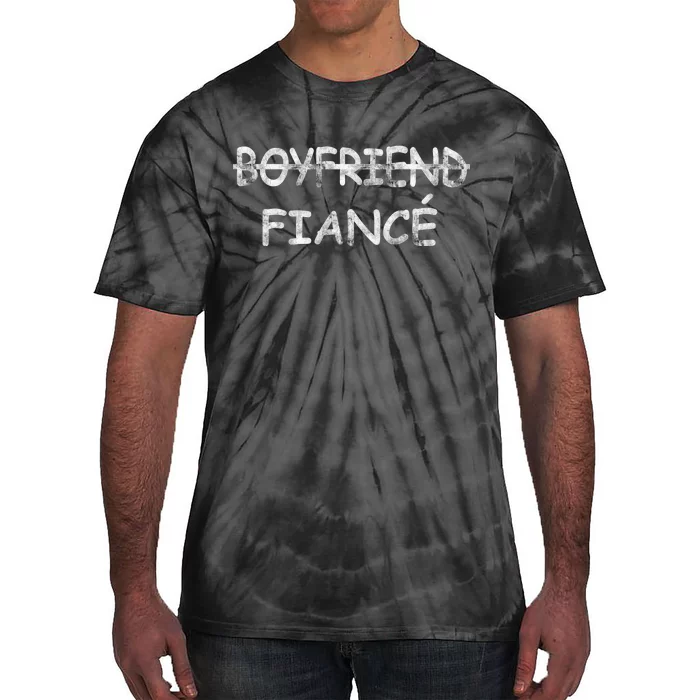 Boyfriend Fiance Engagement Party Tie-Dye T-Shirt