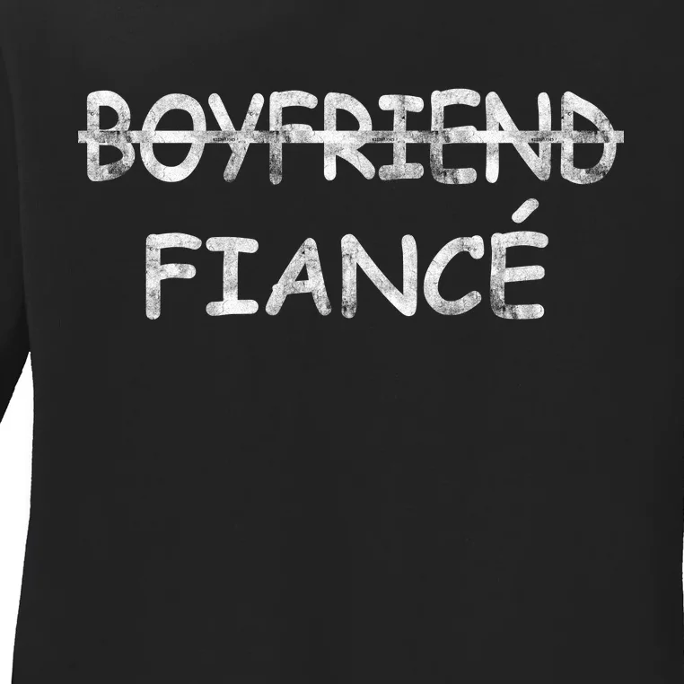 Boyfriend Fiance Engagement Party Ladies Long Sleeve Shirt