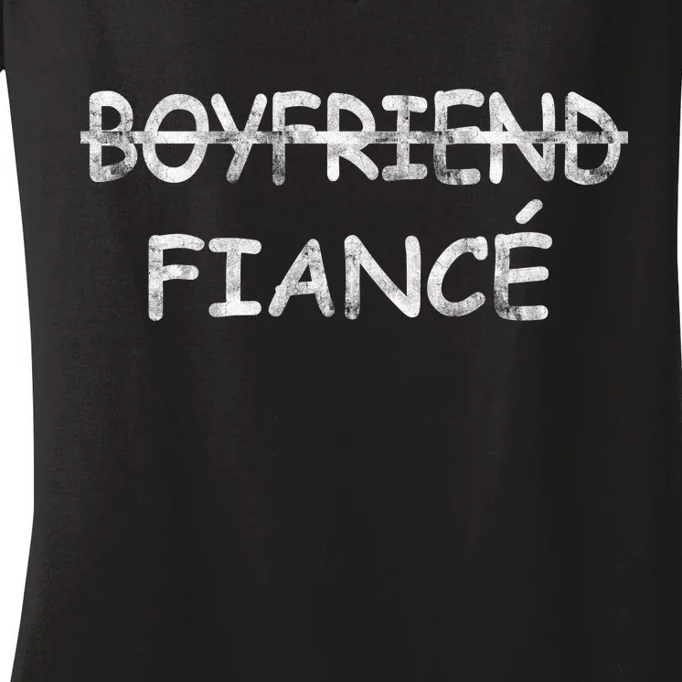 Boyfriend Fiance Engagement Party Women's V-Neck T-Shirt