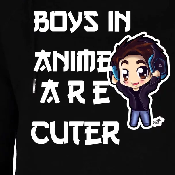 Boys In Anime Are Cuter Womens Funnel Neck Pullover Hood