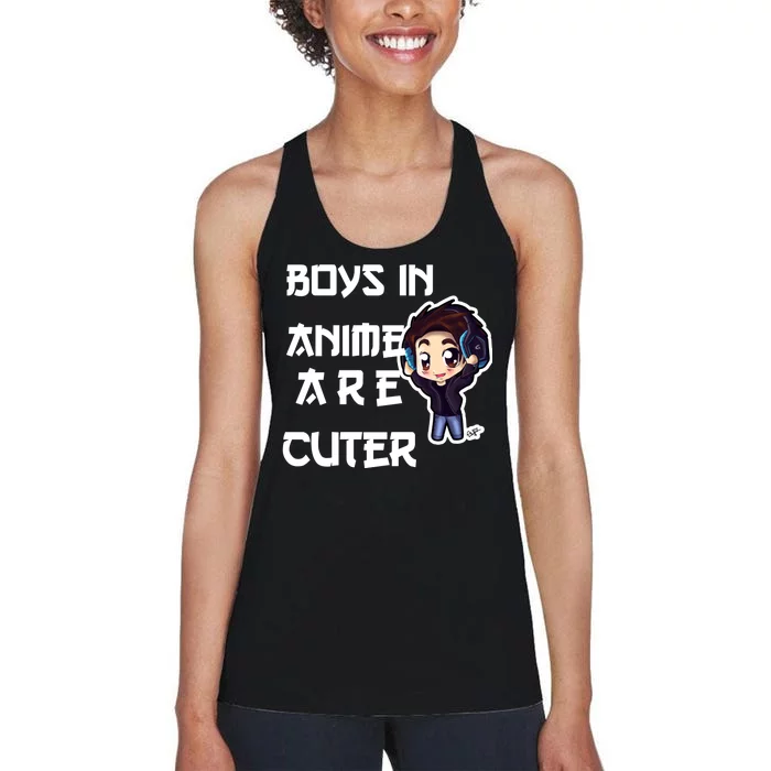 Boys In Anime Are Cuter Women's Racerback Tank