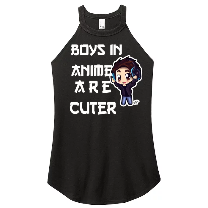 Boys In Anime Are Cuter Women’s Perfect Tri Rocker Tank