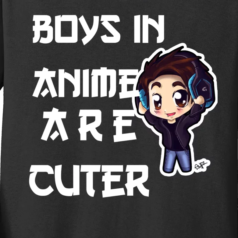 Boys In Anime Are Cuter Kids Long Sleeve Shirt