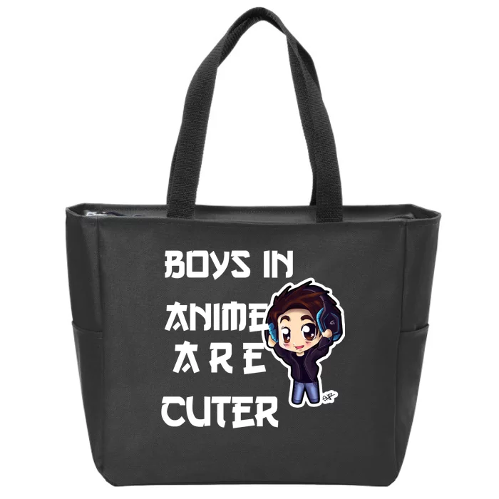 Boys In Anime Are Cuter Zip Tote Bag