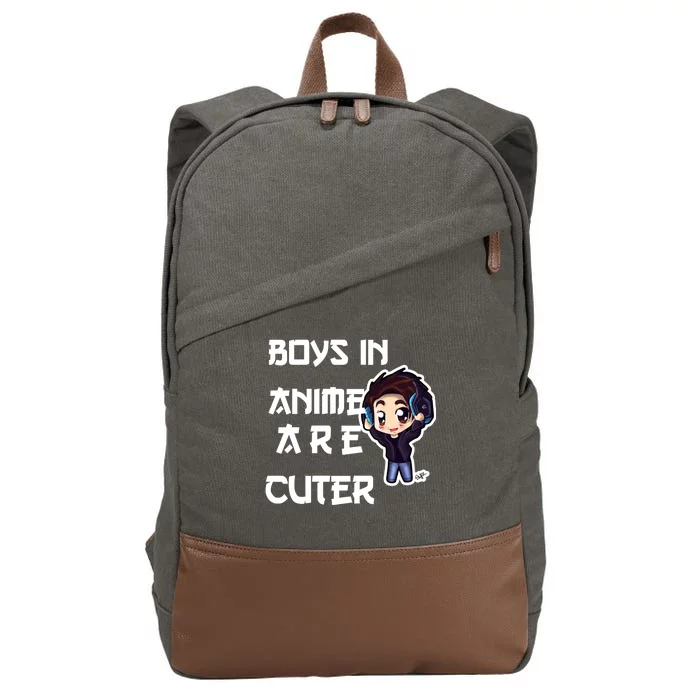 Boys In Anime Are Cuter Cotton Canvas Backpack