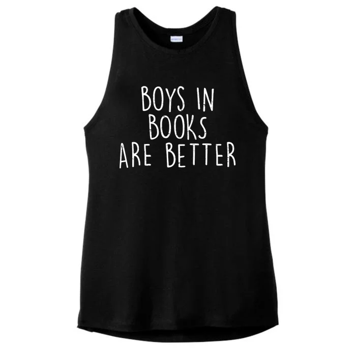 Boys In Books Are Better Funny Ladies Tri-Blend Wicking Tank