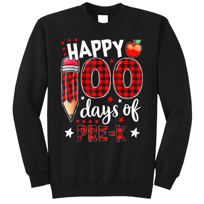 Buffalo Plaid 100 Days Of Pre K funny Teacher lovers Tall Sweatshirt