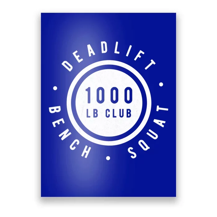 Back Print 1000lb Club Powerlifting Barbell Strong Novelty Cool Gift Poster