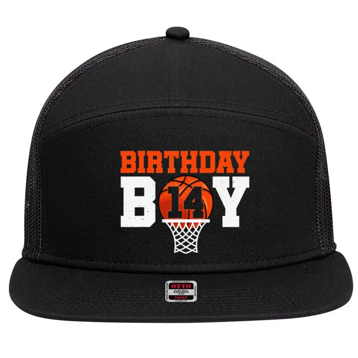 Basketball player 14 Years Old Basketball 14th Bday 7 Panel Mesh Trucker Snapback Hat