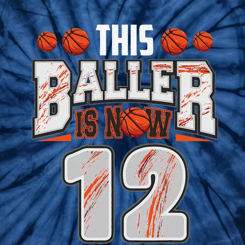 Basketball Player 12 Years Old Boy Basketball 12th Birthday Tie-Dye T-Shirt