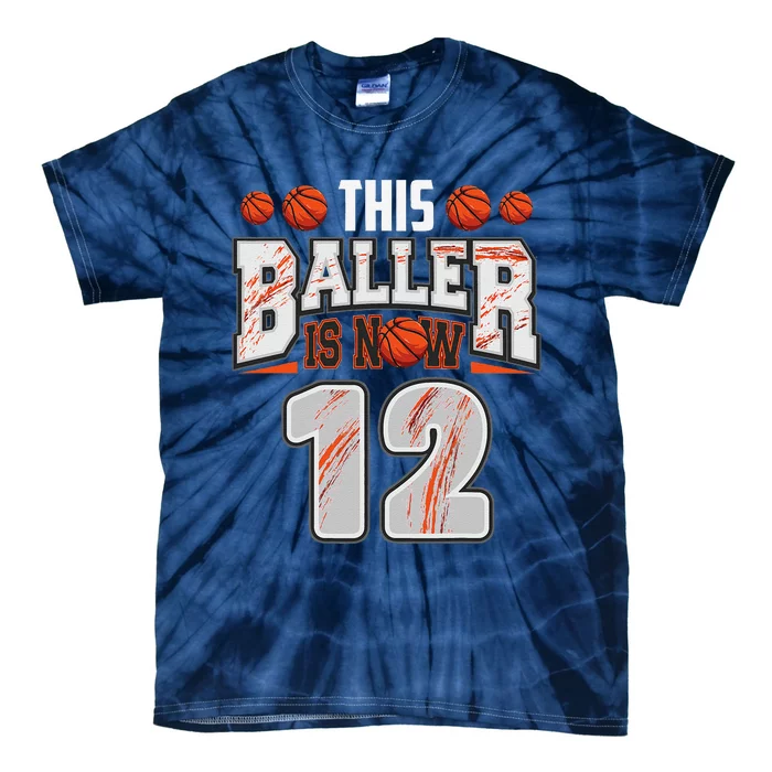 Basketball Player 12 Years Old Boy Basketball 12th Birthday Tie-Dye T-Shirt